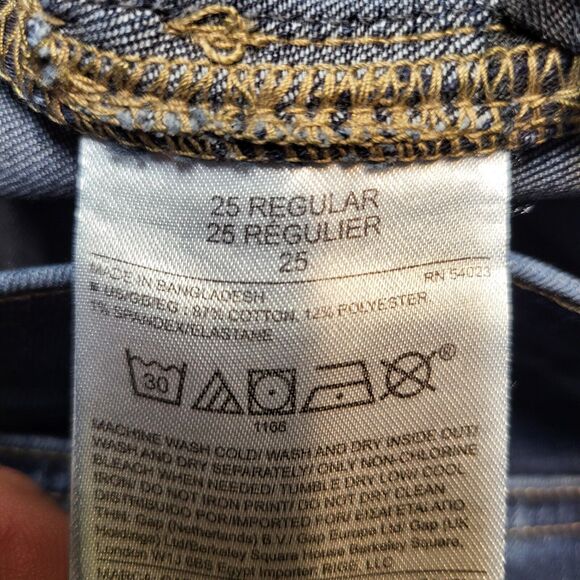 Gap 1969 Jeans Womens Size 25 Blue True Skinny Distressed Stretch Denim - Picture 5 of 12